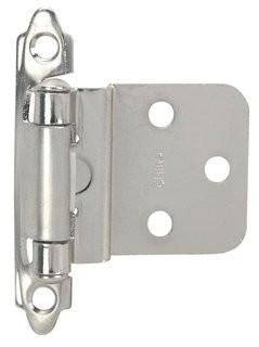 2.75" H x 2" W Self-closing Single Door Hinge (HAW1476) - Satin Nickel / 2 pcs