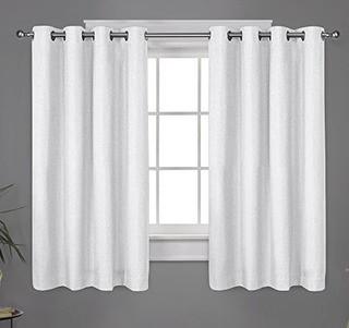 Exclusive Home Loha Linen Window Curtain Panel Pair with Grommet Top - 52x63 / Winter White / 2 Piece
