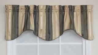 Shelby Stripe Bravo 48" Curtain Valance - 2 pcs