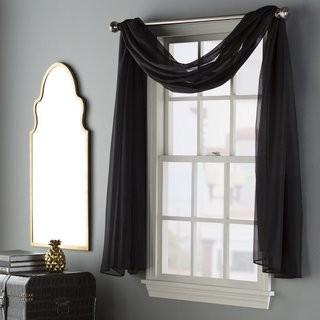 Charlton Home Forrester Window Scarf (CHLH2372_15480051) - Slate Blue / 144"