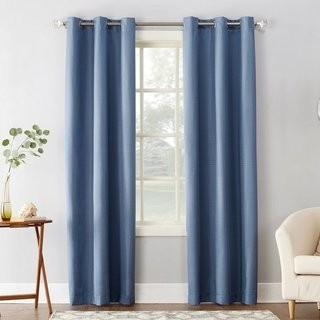 Sun Zero Cooper Textured Solid Room Darkening Thermal Insulated Grommet Single Curtain Panel (SUNZ1296_24800401_25519100) Grey / 54"x84"