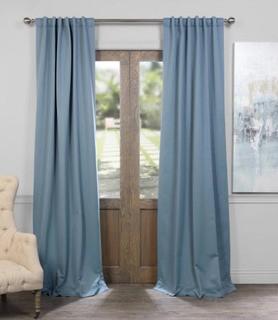 Semi-Opaque Poseidon Blue Blackout Curtain - 50 in. W x 84 in. L / 2 pcs