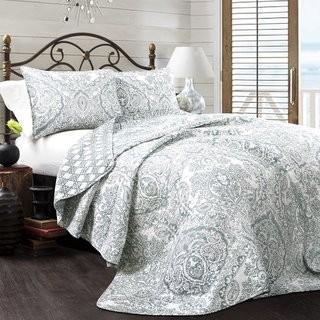 Three Posts Leeds 3 Piece Paisley Reversible Quilt Set (TRPT3377_24098845) - King
