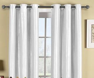 2 Blackout Panel w Metal Grommets 37" x 84" - Pure White / 100% Polyester / 2 sets of 2