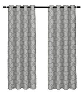 Exclusive Home Grommet Panels Domino Jacquard Blackout - 2 pcs / 54"x108"  / Gray