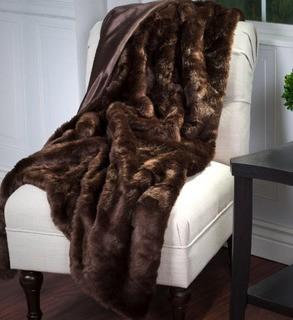 Brown Luxury Long Haired Faux Fur Throw (205804280) - Brown