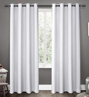 Exclusive Home Sateen Kids Twill Weave Blackout Window Curtain Panel Pair with Grommet Top 52x84 Winter White 2 sets of 2