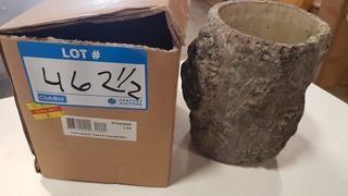 Cement Vase 6.5"x5.25"x6.5" - Brown / 2 pcs