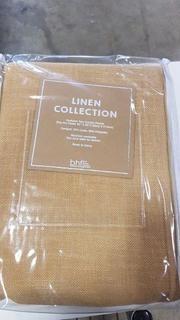 Linen Collection 2 pcs Curtain Panels 52"x84" Golden Yellow