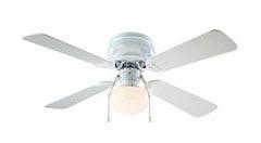 Boston Harbor CF-78126 Hugger Low Profile Ceiling Fan, 4 Blade, White