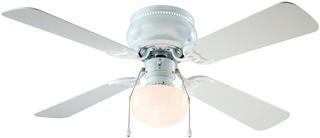 Boston Harbor CF-78126 Hugger Low Profile Ceiling Fan, 4 Blade, White