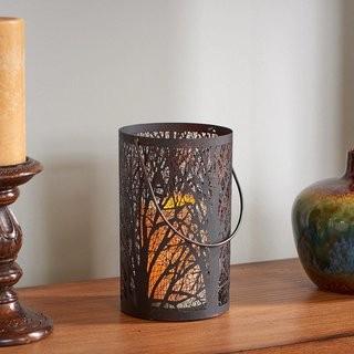 Smart Living Arboretum Lantern with Tree Pattern and LED Candle (BMAR1000)