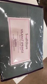 Southshore Fine Linens Vilano Springs Pleated Sheet Set - Queen / Grayish Green