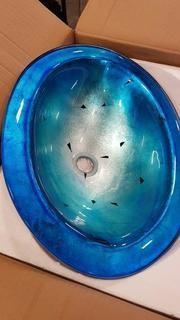 Bionic Products of America - Ocean Blue Oval Glass Vessel Sink