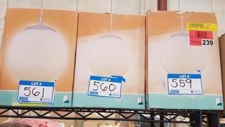 Cudahy 1-light pendant 59"x7"x7", Silver & White 90007A