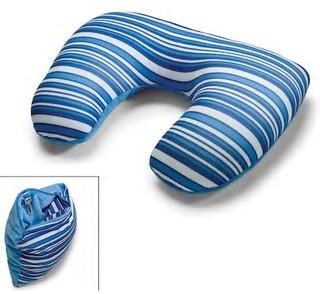 Samsonite Magic 2 in 1 Pillow - Blue/White Stripe