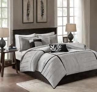 Madison Park Meyers 6-piece Grey Duvet Cover Set - Grey / Full, Queen