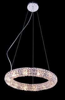 Elegant Lighting (2912D18C/RC) Halo 12 Light 18 inch Chrome Pendant Ceiling Light