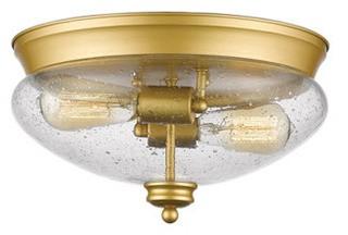 Z-Lite (722F2-SG) Amon 2 Light Satin Gold Flush Mount Ceiling Light