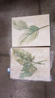 Wayfair 2 pcs Leaf Painting on Canvas 20"x16" (7320087-712626272)
