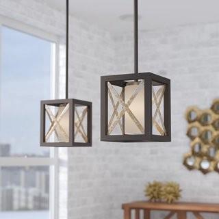 Willa Arlo Interiors Eimear 1-Light Mini Pendant (WLAO3709) - Texture Black w Antique Silver Accents