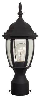 Charlton Home Oakhill 1 Light Outdoor Post Lantern with Bowl Glass Panels (CHRL4298_22163805) - Matte Black