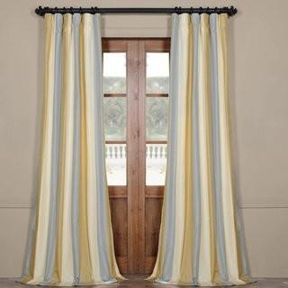 August Grove Demarco Faux Silk Stripe Thermal Single Curtain Panel (AGTG9514_26308252) - 4 pcs / 50"x108"