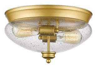 Z-Lite (722F2-SG) Amon 2 Light Satin Gold Flush Mount Ceiling Light