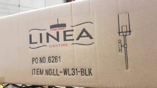 Linea di Liara Effimero One-Light Wall Vanity Corridor Sconce Lamp, Black with Clear Glass Cylinder LL-WL31-BLK