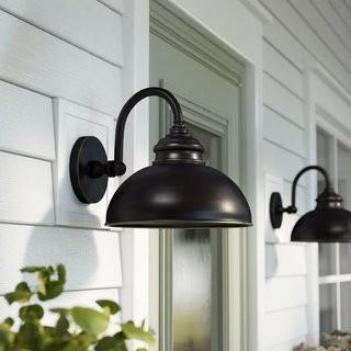 Gracie Oaks Ellwood 1-Light Outdoor Barn Light (GRKS2465_22239914_22239918) -  Black