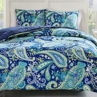 Bloomsbury Market Cairns Reversible Comforter Set (BBMT1916_22087825_22087827) -Full/Queen /  Blue, Yellow Pattern
