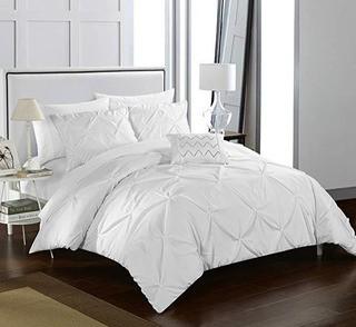Chic Home Design Daya 4 pcs Duvet Set - White/ Queen (DS2448743)
