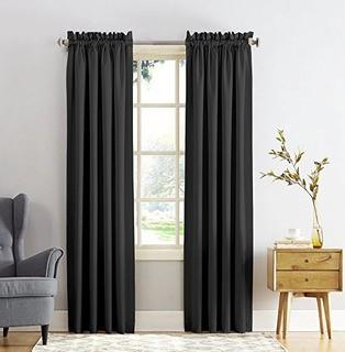 Sun Zero Lichtenberg Curtain Panel - Black - 2 pcs