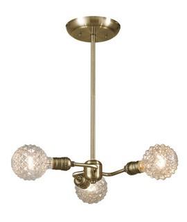 Globe 3-light Pendant - Antique Brass - 65248