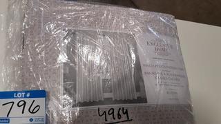 Exclusive Home Belgian Pinch Pleats / Hidden Tabs Grommet Panels 50"x84" - Snowflake