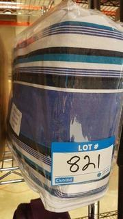 Blue/White Classic Stripe Round Arm Sofa Cover