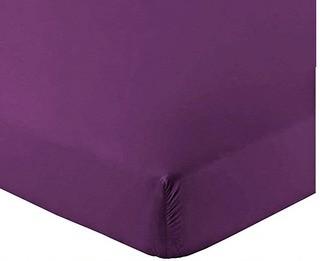 Bare Queen 100% Cotton Premium Fitten Sheet (FITTED-Q-PLUM)  - Purple