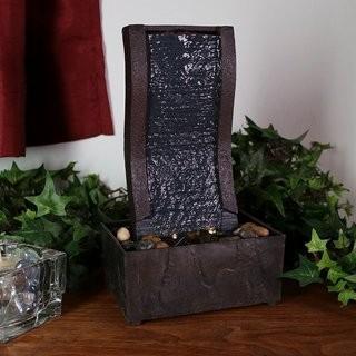 SunnyDaze Decor Resin Curved Stream Tabletop Fountain with Light (NHSL1181)