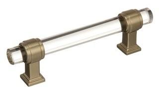 Amerock Glacio 3-3/4" Centre-to-Centre Clear/Black Bronze Cabinet Pull - Black/Bronze