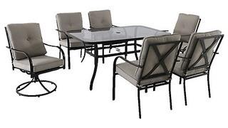 Hampton Bay Vestri 7-Piece Steel Patio Dining Set w Cushions (1001025220)