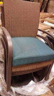 Wicker Chairs 6 pcs - Brown w Turqiose Cushions