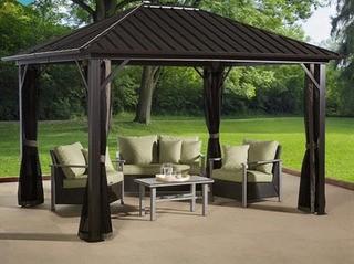 SOJAG Genoca #53 10ft x 12ft Sunshelter w Steel Roof, Nylon Net