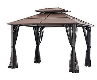 Hampton Bay Farrington 10 ft. x 12 ft. Hard Top Gazebo (1001025208) - Brown