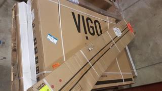 Vigo (VG06019WHT3648L) Rectangular Shower Base 35"x48" + Vigo Glass Shower Encolsure (VG06051CL3648) - Clear Glass 36"x48"