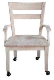 International Concepts C-226 Dining chair with casters Unfiinished