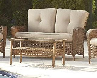 Cosco Outdoor Living Resin Wicker Loveseat & Coffee Table (88592ABTE)