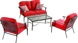 Hampton Bay Kings Square 4-Piece Patio Chat Set (1001025041)