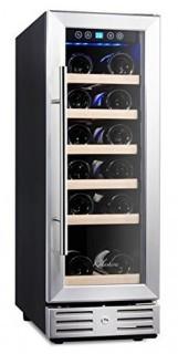 Kalamera 15'' Wine Cooler 30 Bottle Built-in or Freestanding with Stainless Steel & Double-Layer Tempered Glass Door and Temperature Memory Function (Scratched/Dented)