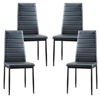 Poly and Bark Stein Vegan Leather Dining Chair in Black (Set of 4)