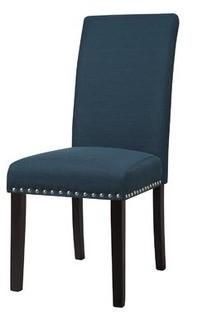 Madrid Nail Head Dining Chair Upholstery: Azure Blue / 2 pcs